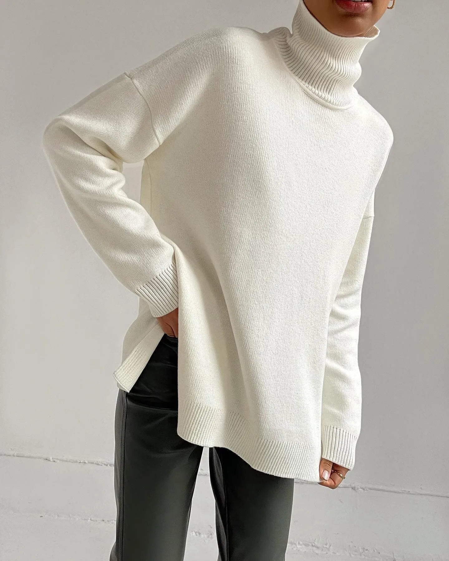 Pull à col roulé avec fentes latérales – Sutton