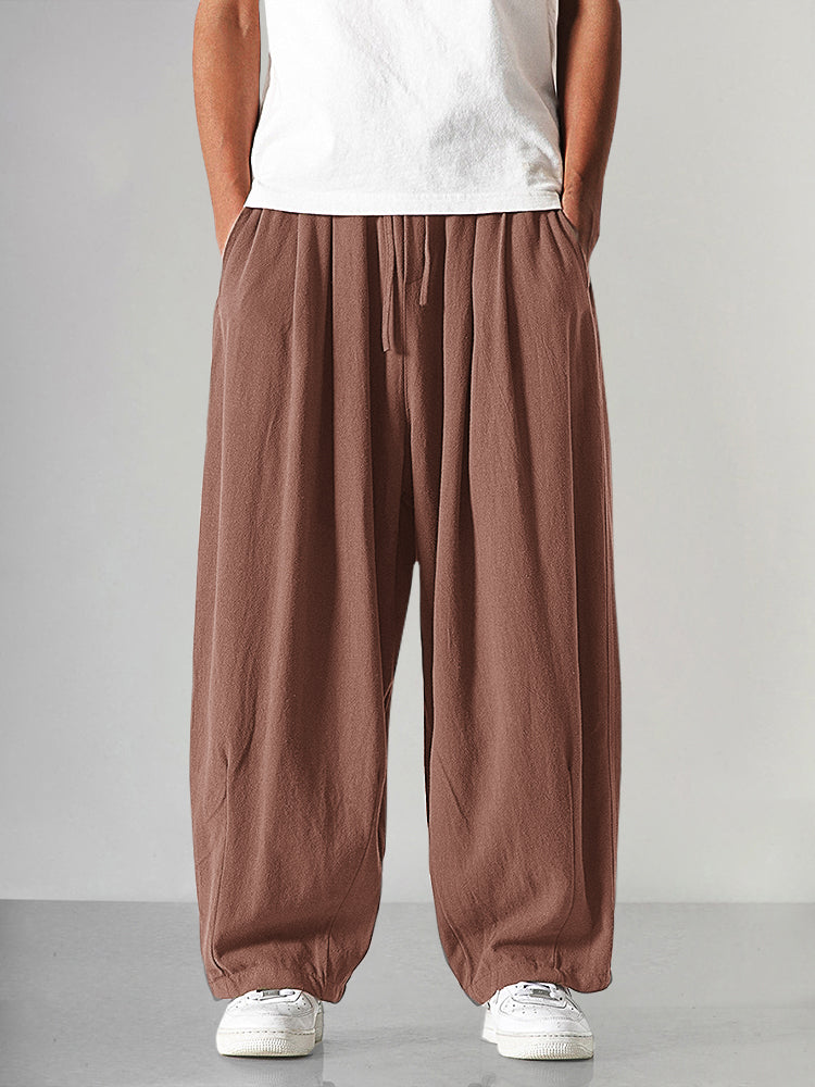 Pantalon Rocco en coton et lin