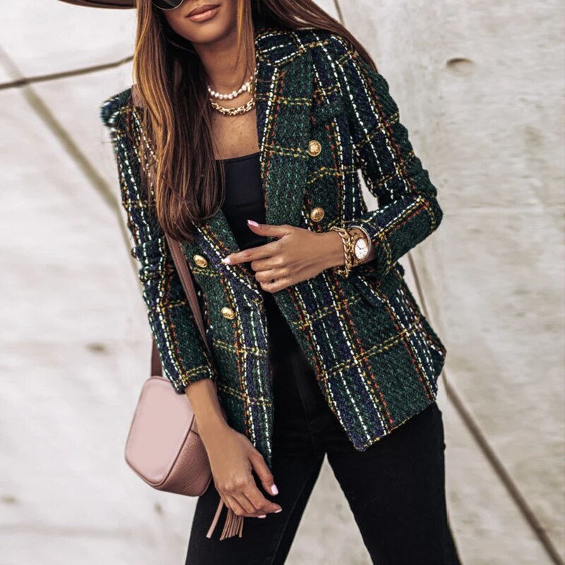 Berg-Feldt | Luxuriöser Karierter Blazer