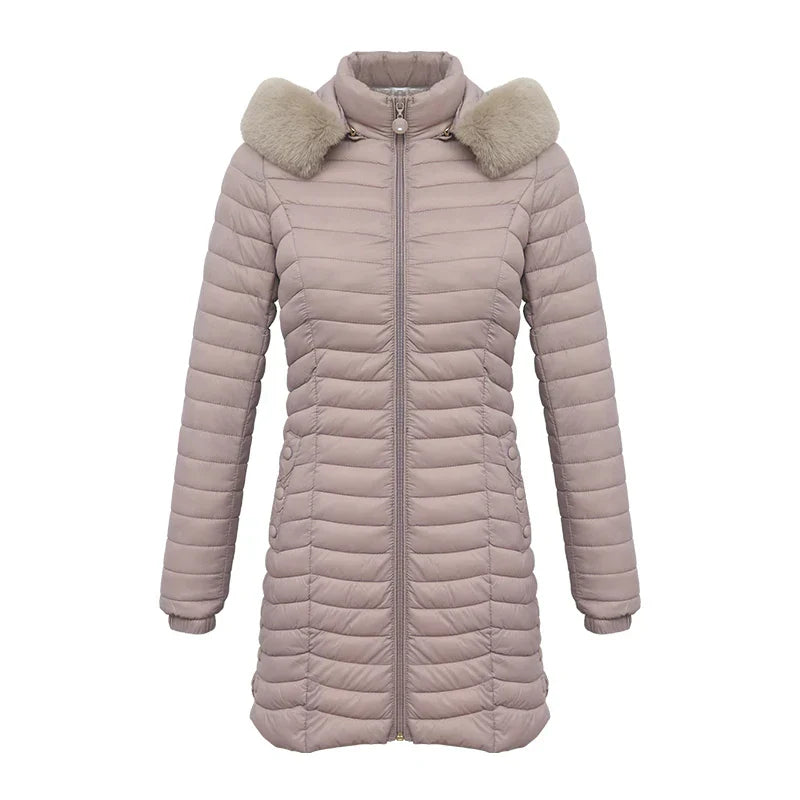 Berg-Feldt | Slim Fit Winter Puffer Jacke mit Pelzkapuze