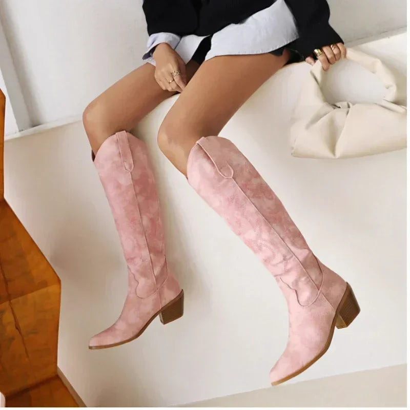 Berg-Feldt | Bottes de cowboy hautes en daim Collection Printemps