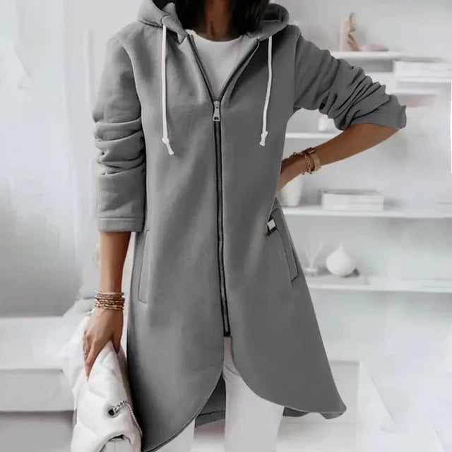 Berg-Feldt | Hoodie-Cardigan mit abgerundetem Saum