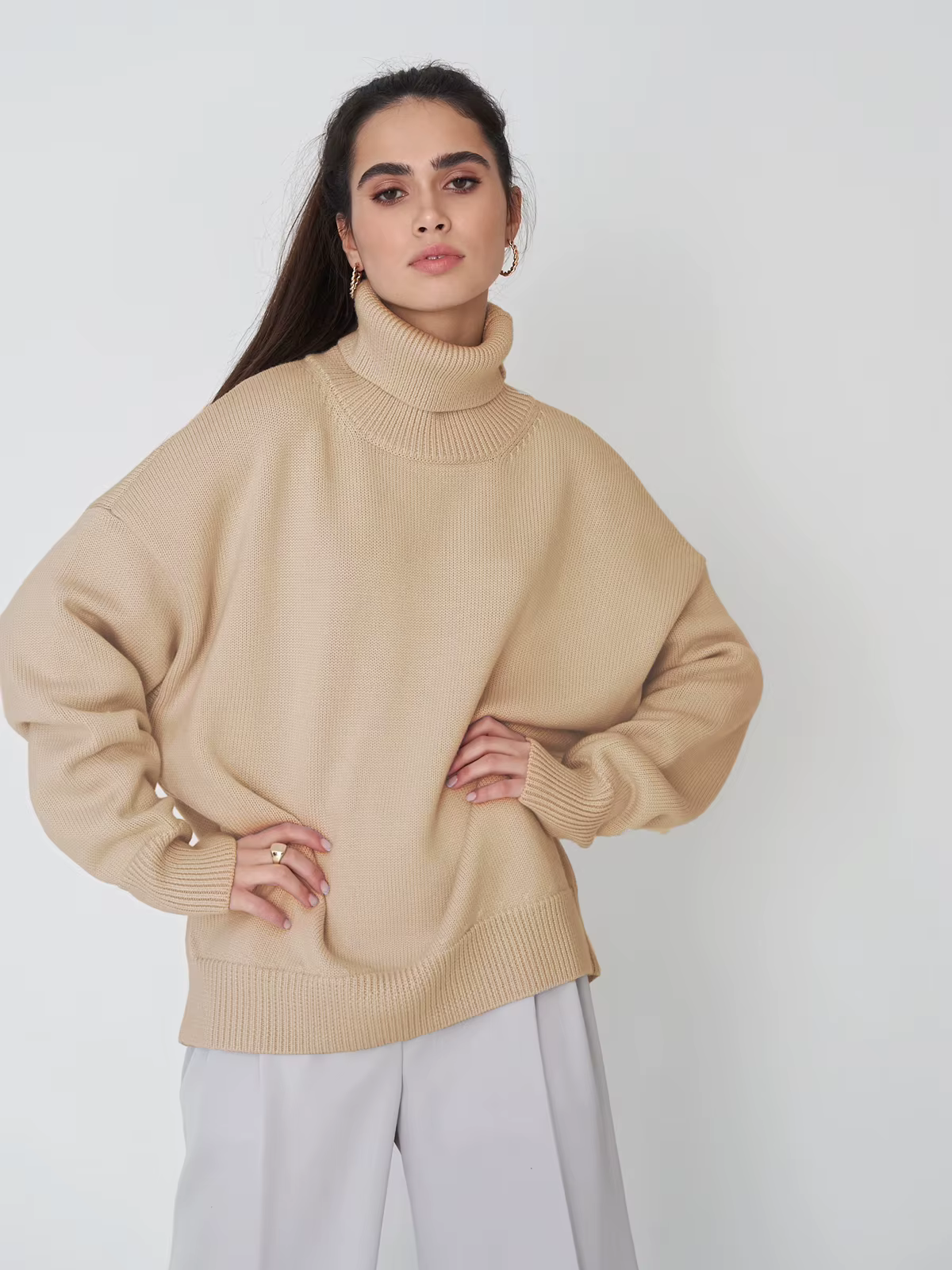 Berg-Feldt | Kuscheliger Oversize-Pullover mit Rollkragen