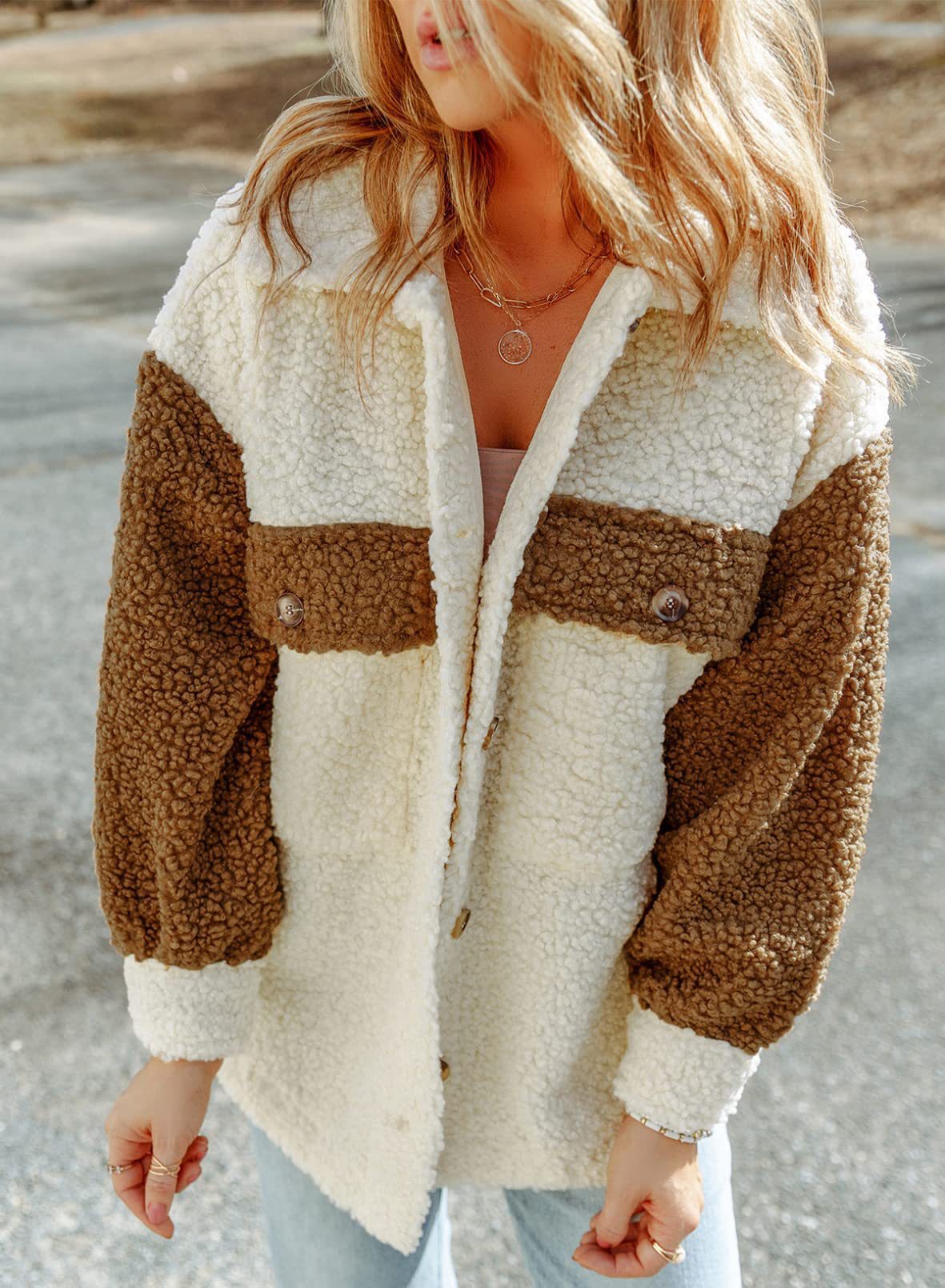 Manteau en laine de bouleau pour femme à manches longues