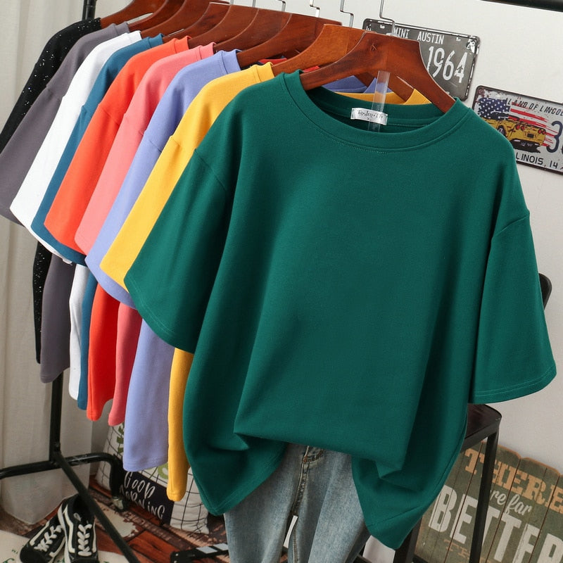 Berg-Feldt | Oversized Baumwoll-Basic-T-Shirt für Damen