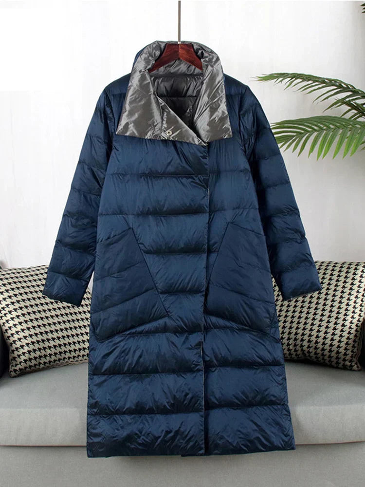 Berg-Feldt | Lange Karierte mit Taschen für Damen Ideal für Den Winter