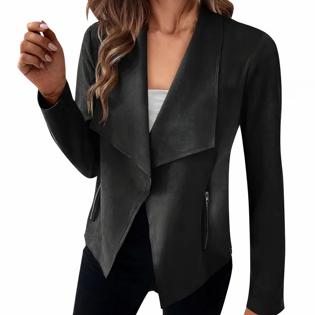 Blazer en daim pour femmes - Modèle Saskia