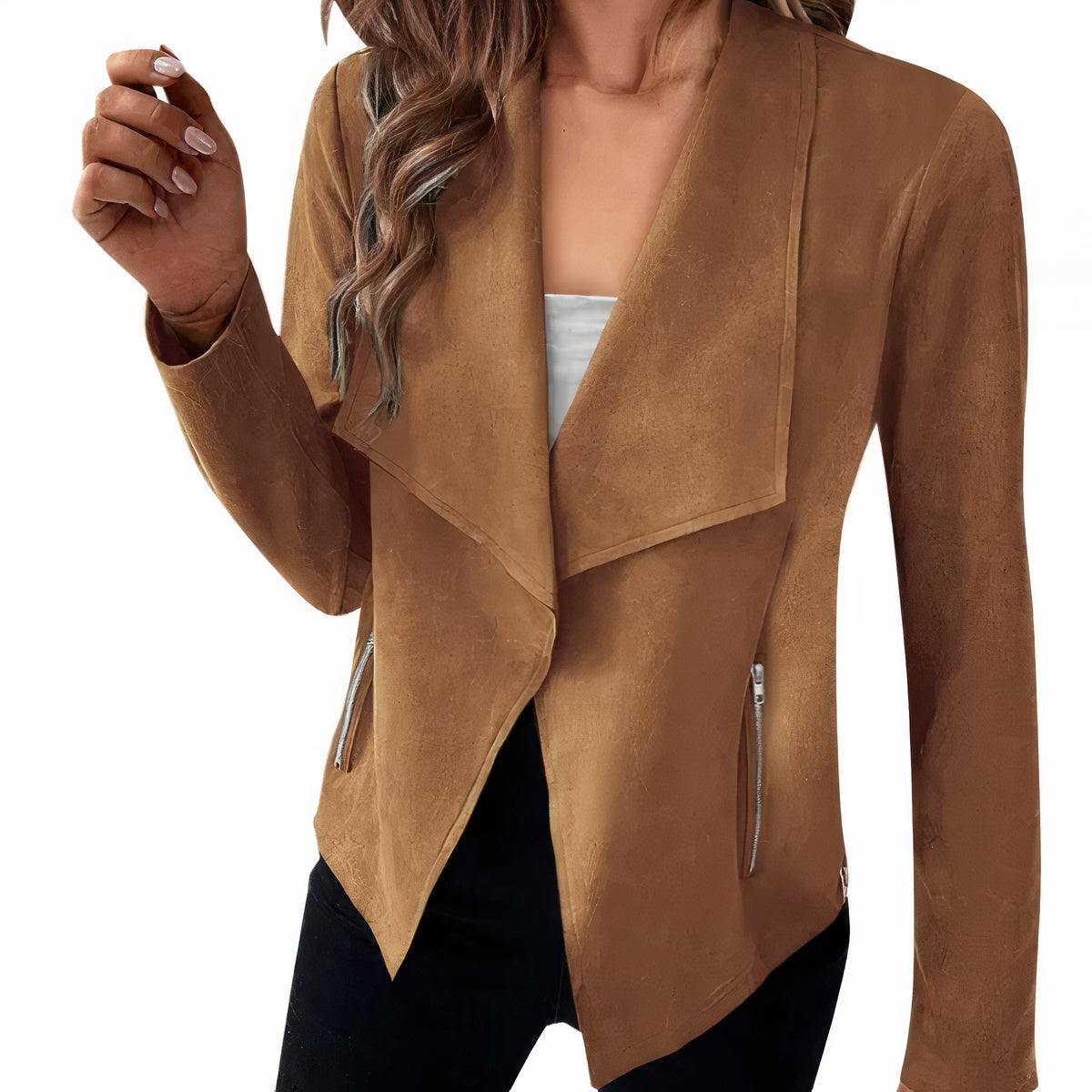 Blazer en daim pour femmes - Modèle Saskia