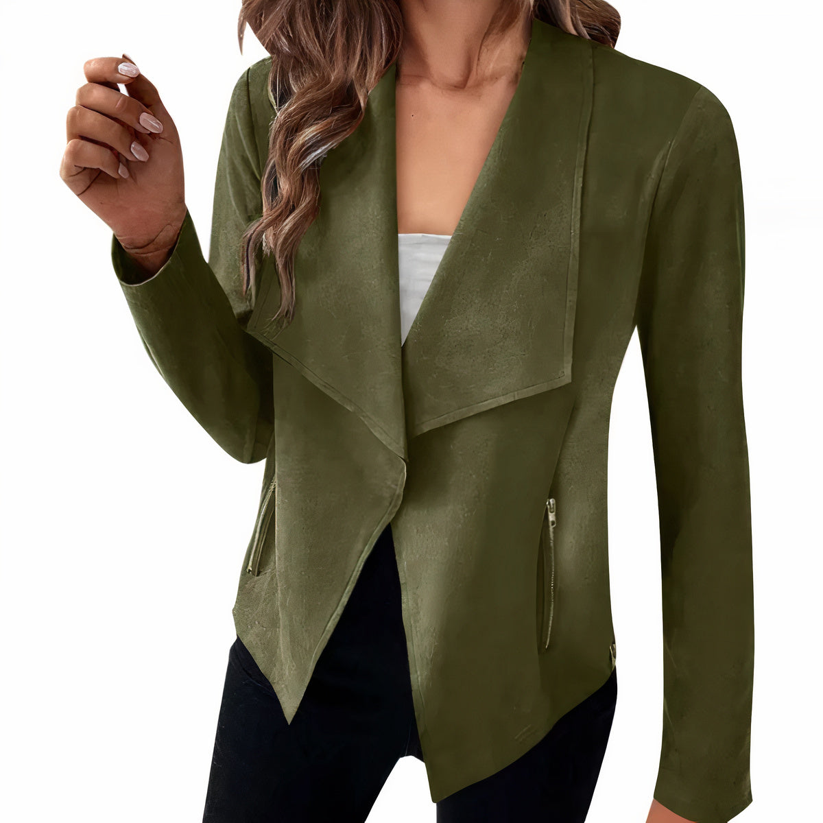 Blazer en daim pour femmes - Modèle Saskia