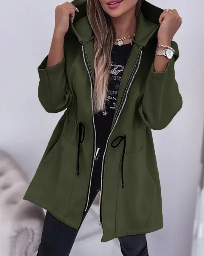 Veste à capuche Luthion pour femme avec taille plissée