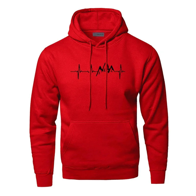 Berg-Feldt | Hoodie mit Puls-motiv Baumwolle und Polyester Trendy und Komfortabel