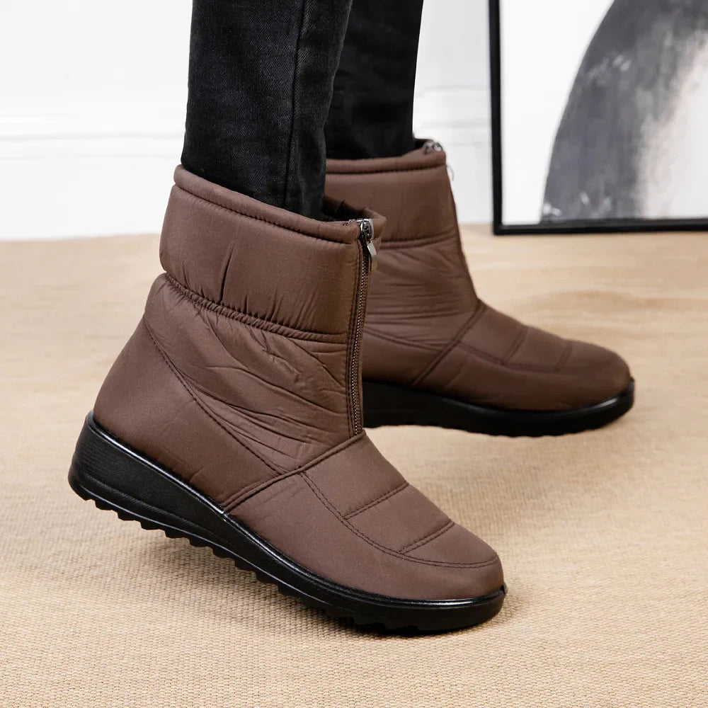 Berg-Feldt | Gepolsterte, Wasserdichte, Plüschige Stiefeletten mit Reißverschluss