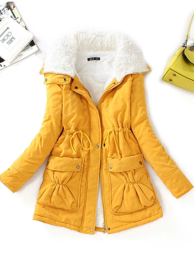Berg-Feldt | Manteau d'hiver - Doublure en fausse fourrure - Coupe ajustable - Fermeture à glissière et à boutons-pression - Poches à rabat