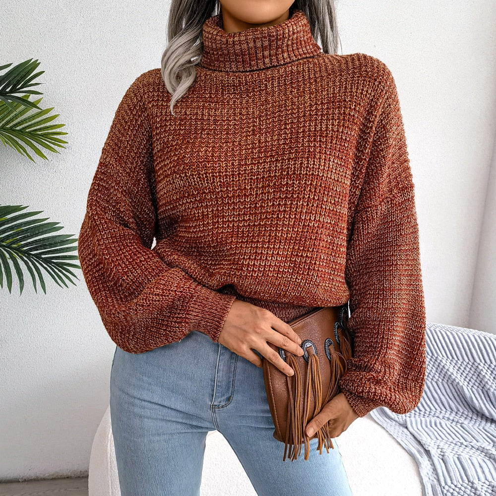Pull en maille col roulé décontracté - Ena