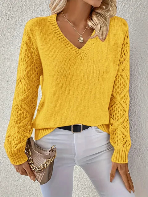 Berg-Feldt | Solid V-Ausschnitt Strickpullover
