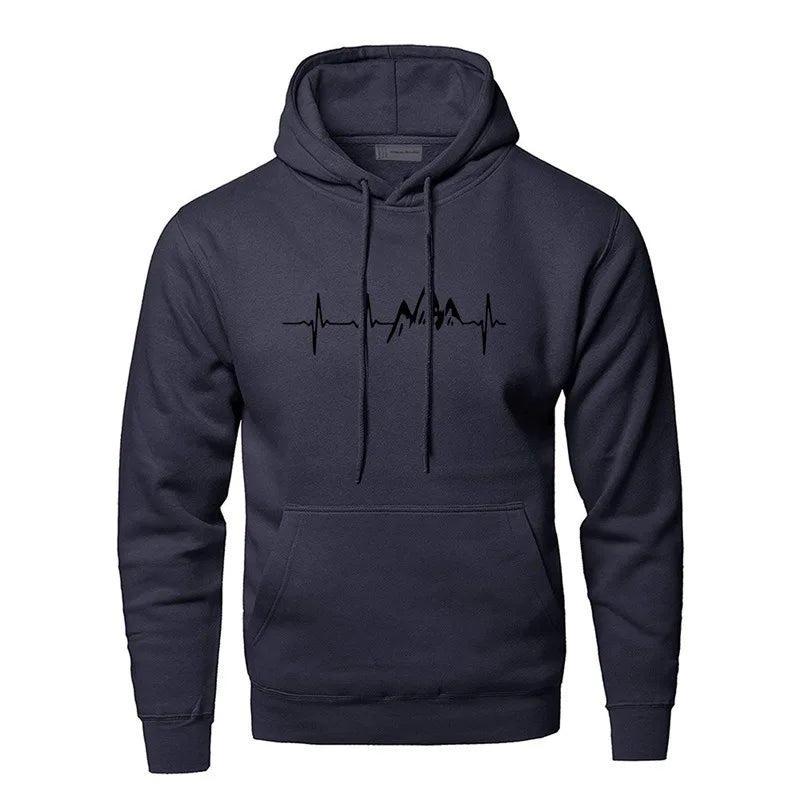 Berg-Feldt | Hoodie mit Puls-motiv Baumwolle und Polyester Trendy und Komfortabel
