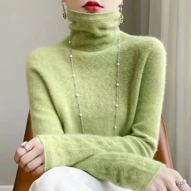 Pull col roulé à motifs pour femme