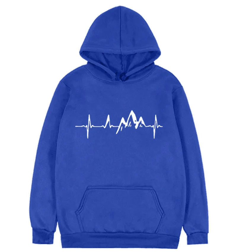 Berg-Feldt | Hoodie mit Puls-motiv Baumwolle und Polyester Trendy und Komfortabel