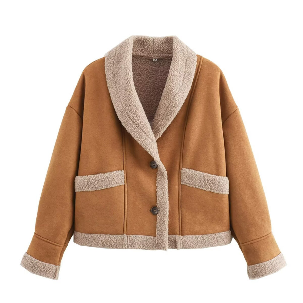 Berg-Feldt | Veste d'hiver chic en daim pour femme avec poches