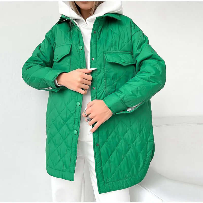 Berg-Feldt | Klassische Gesteppte Damenjacke Mit Druckknopfverschluss Und Taillengürtel
