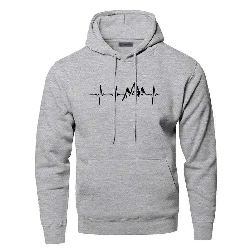 Berg-Feldt | Hoodie mit Puls-motiv Baumwolle und Polyester Trendy und Komfortabel