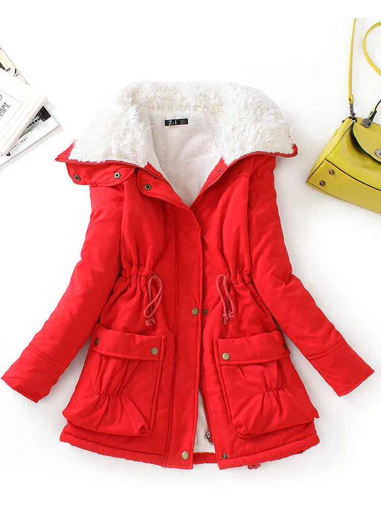 Berg-Feldt | Manteau d'hiver - Doublure en fausse fourrure - Coupe ajustable - Fermeture à glissière et à boutons-pression - Poches à rabat