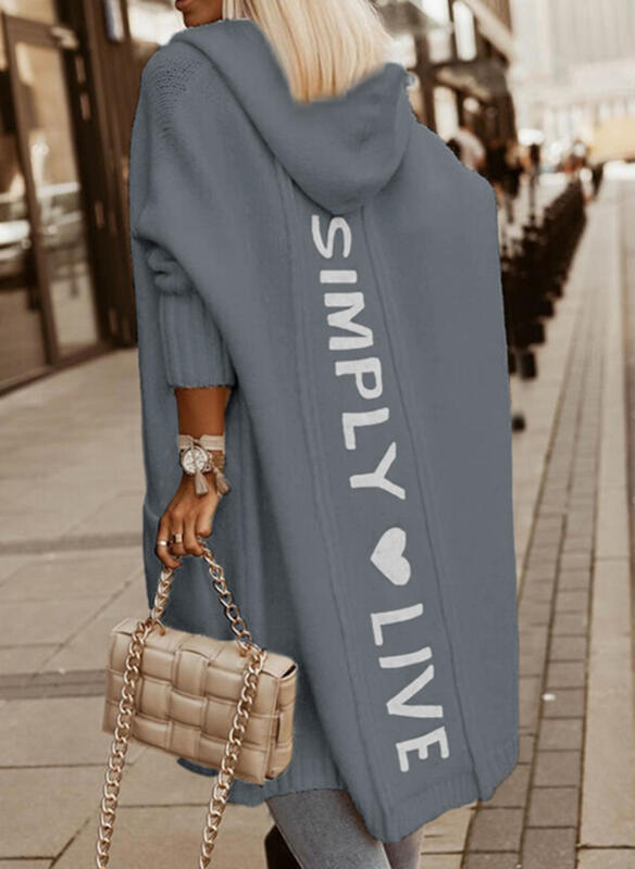 Cardigan à capuche Fudus avec imprimé « Simply Live »