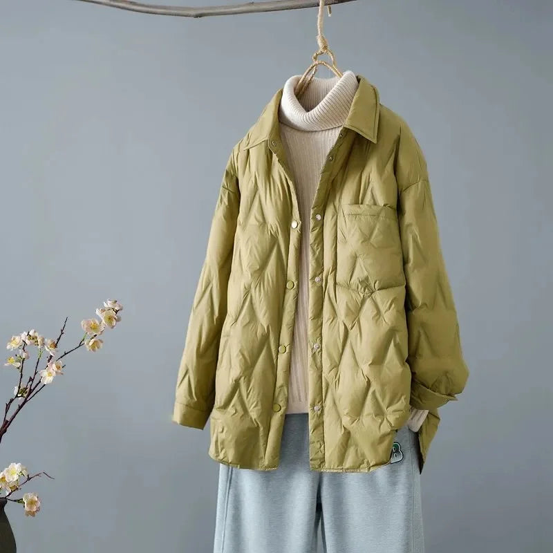Berg-Feldt | Gestepptes Shirt-Jacke - Lockere Passform - Knopfverschluss - Leichtes Layering-Stück