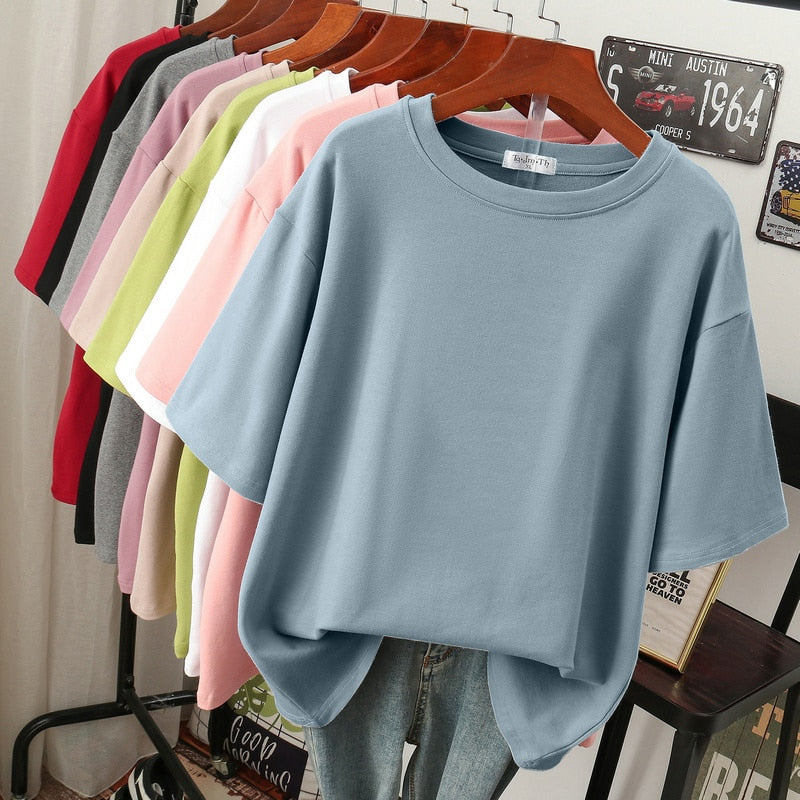 Berg-Feldt | Oversized Baumwoll-Basic-T-Shirt für Damen