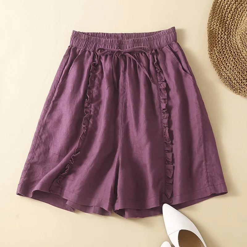 Shorts en coton et lin par Sylvie