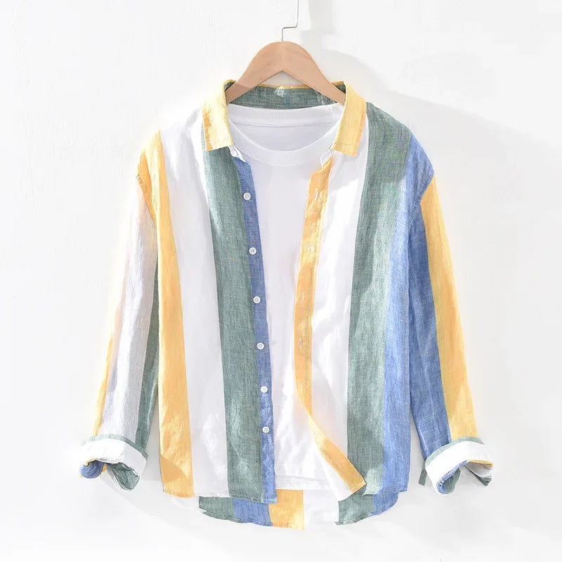 Berg-Feldt | Gestreifte Leichtgewichts-shirt Baumwollmischung Lässiger Stil