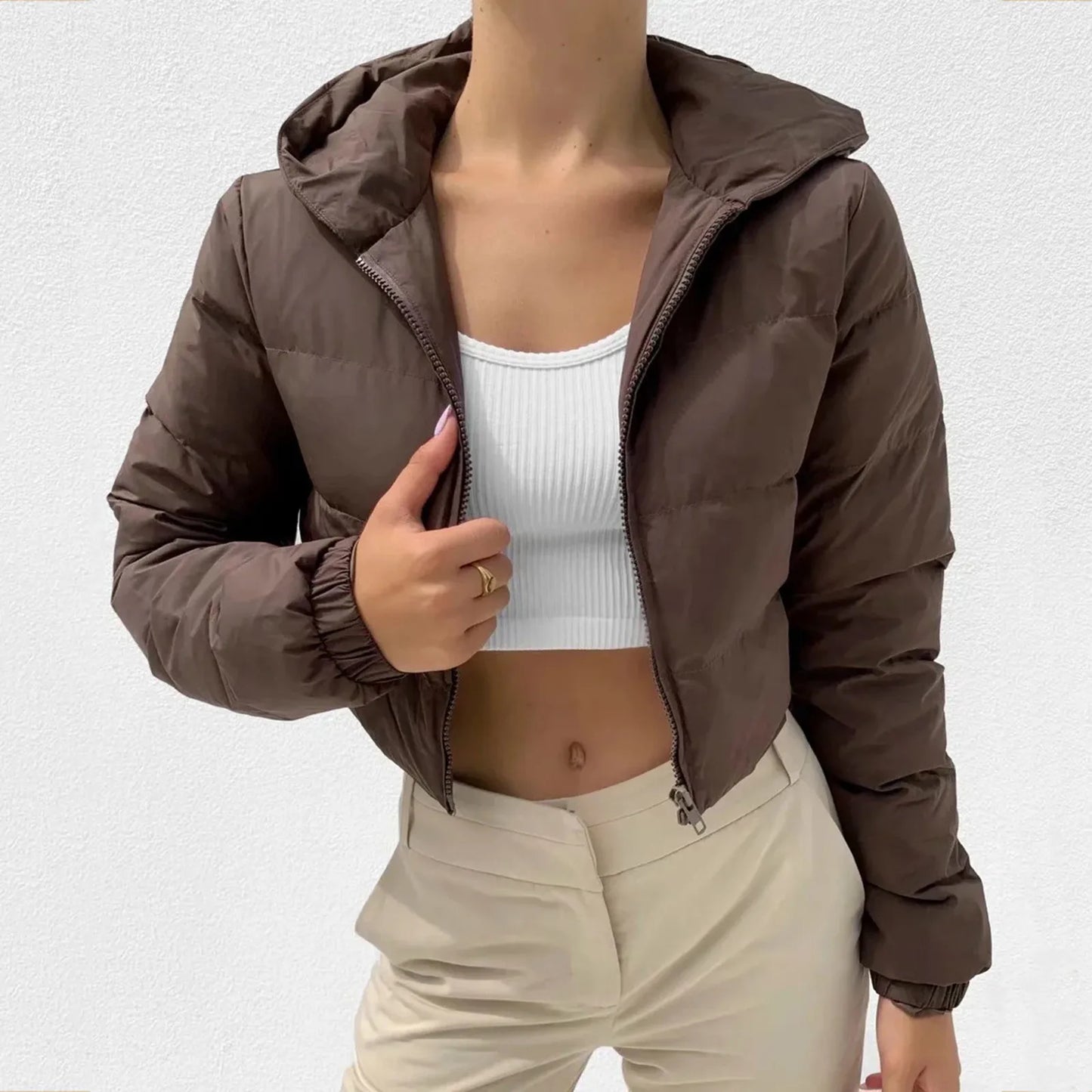 Berg-Feldt | Herbst Winter Lässige Fleece Doppelt Gearbeitete Daunenjacke mit Revers
