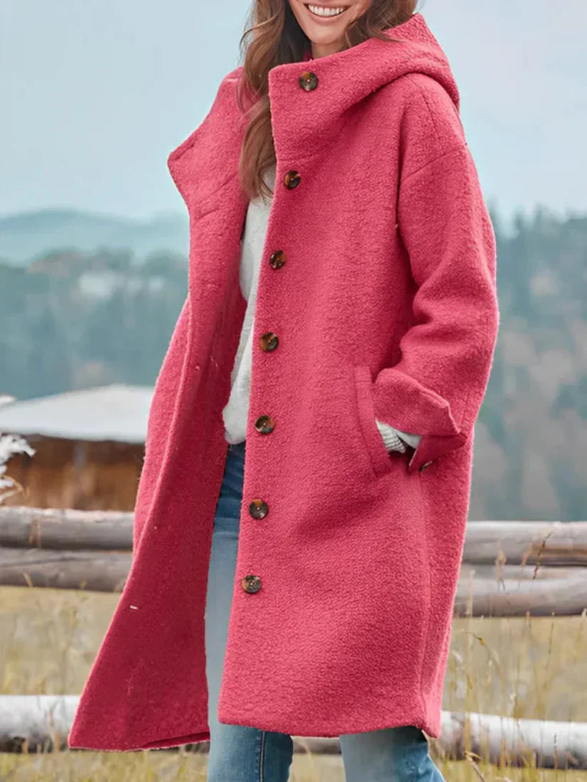 Berg-Feldt | Übergrobe Bouclé-Jacke mit Knopfverschluss