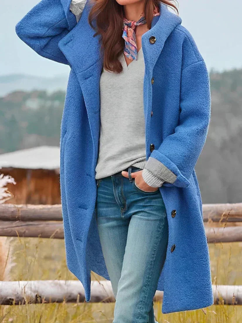 Berg-Feldt | Übergrobe Bouclé-Jacke mit Knopfverschluss