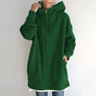 Sweat à capuche surdimensionné zippé pour femme de Fudus