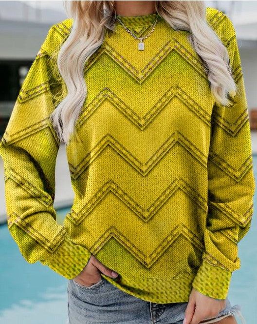 Berg-Feldt | Lässiges Sweatshirt mit Zickzack-muster Weich und Trendy Perfekt für Den Alltag