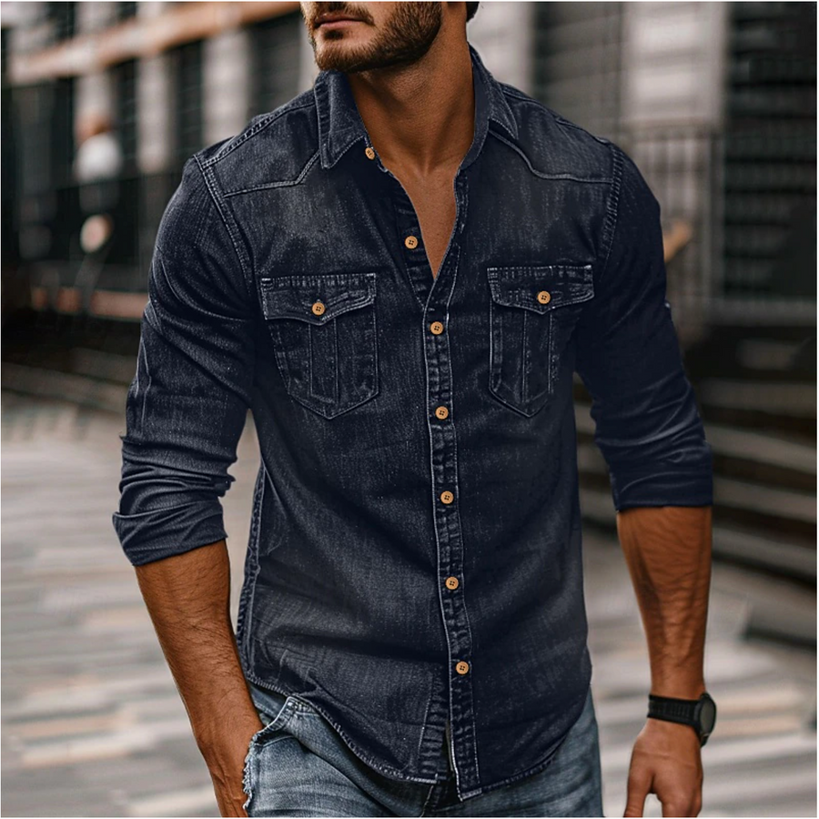 Chemise en jean à manches longues BILL