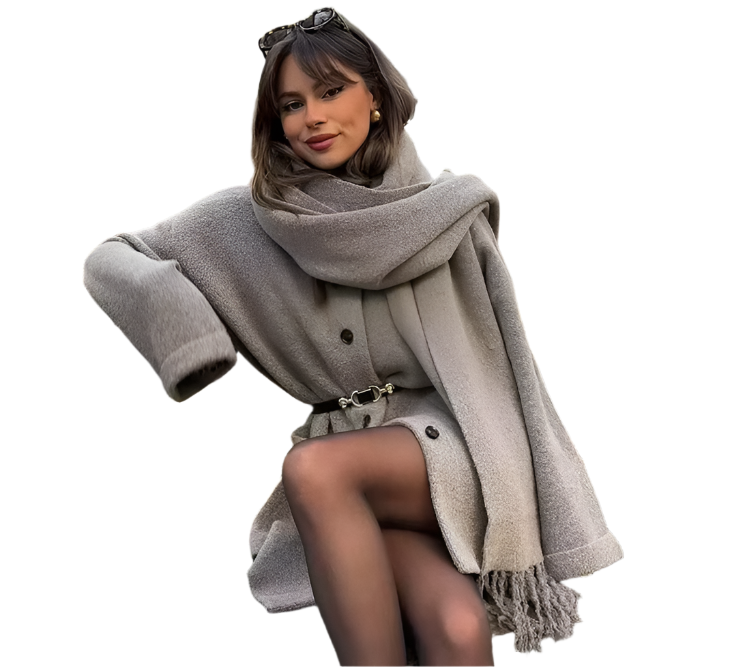 Berg-Feldt | Cardigan confortable pour femme avec écharpe intégrée