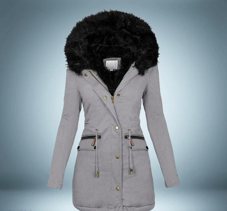 Berg-Feldt | Parka mit Pelzkragen In Schwarz