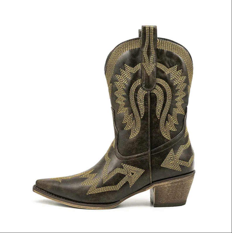 Berg-Feldt | Klassische Western-Cowboystiefel Aus Leder für Damen