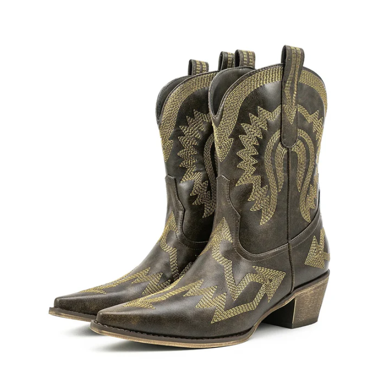 Berg-Feldt | Klassische Western-Cowboystiefel Aus Leder für Damen
