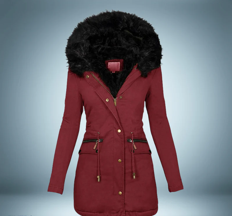 Berg-Feldt | Parka mit Pelzkragen In Schwarz