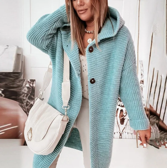 Berg-Feldt | Langärmlige Strickjacke mit Kapuze