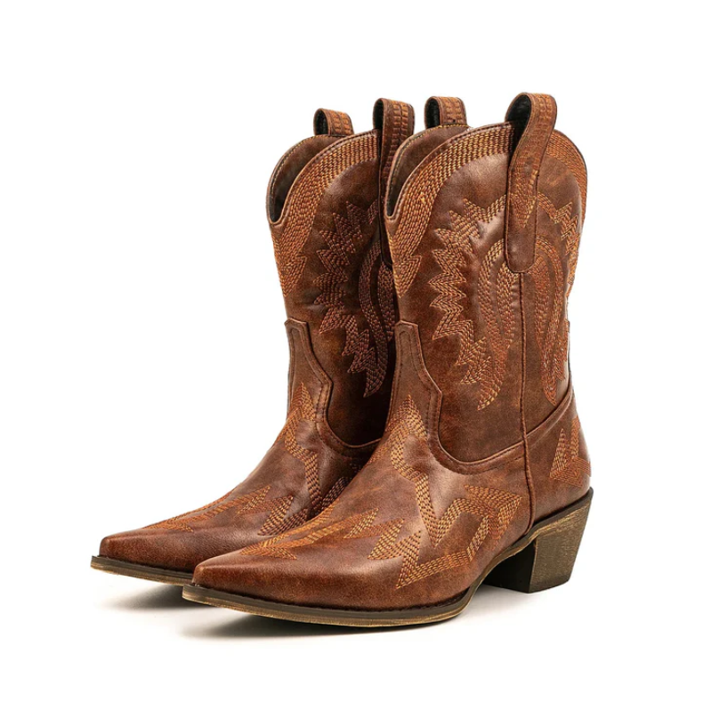Berg-Feldt | Klassische Western-Cowboystiefel Aus Leder für Damen
