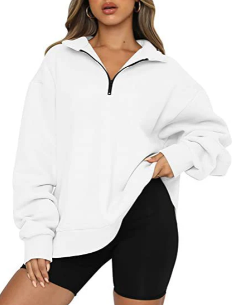 Pull moderne et décontracté pour femme avec demi-fermeture éclair