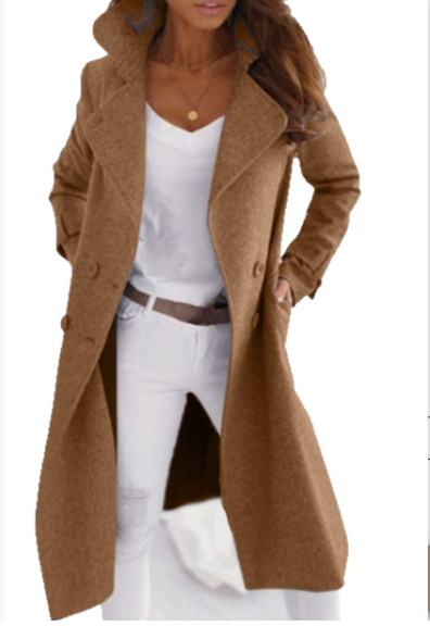 Berg-Feldt | Eleganter Frauen Wollmantel mit Knopfverschluss