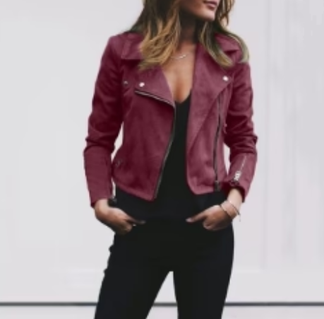 Berg-Feldt | Veste Biker Décontractée Pour Femme À Fermeture Éclair Et Manches Longues