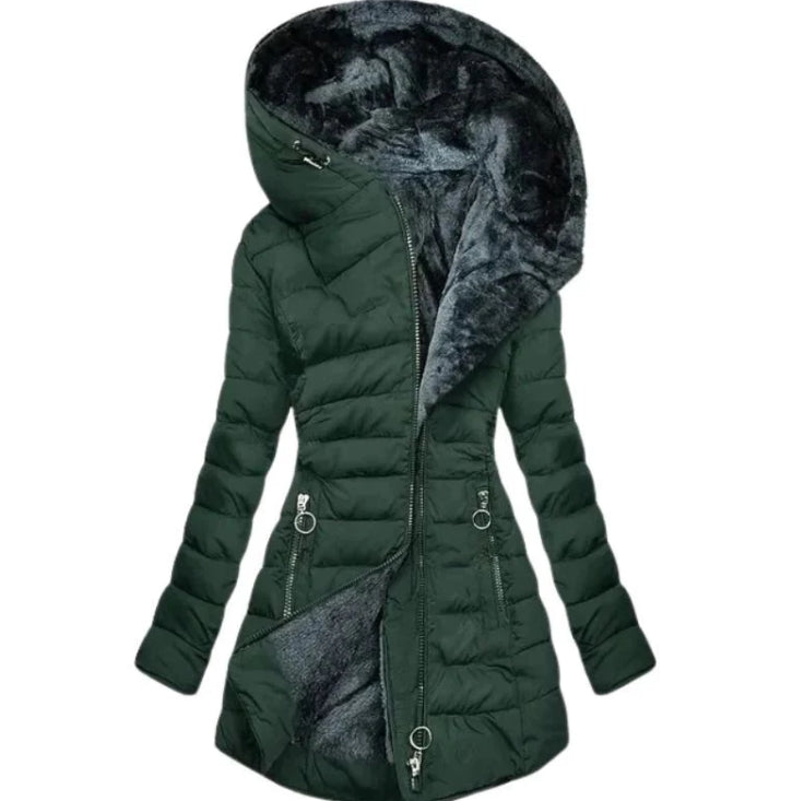 Berg-Feldt | Damen-Winterparka mit Reißverschluss und Kapuze und Tasche - Winter