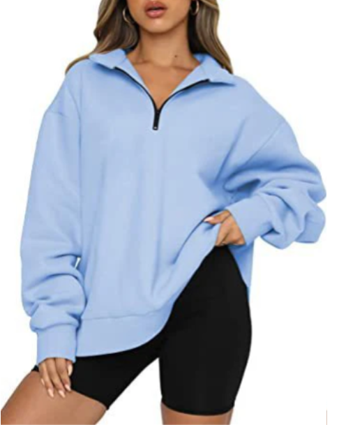 Pull moderne et décontracté pour femme avec demi-fermeture éclair