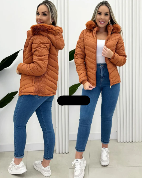Berg-Feldt | Steppjacke mit Fellkapuze